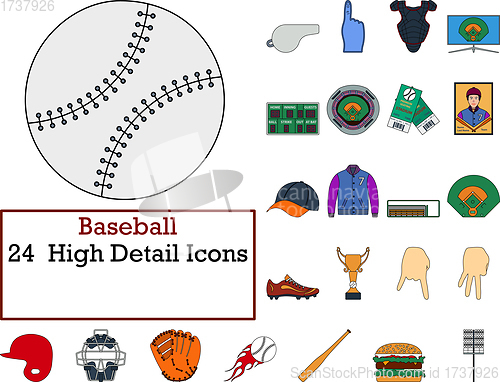 Image of Baseball Icon Set