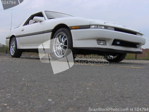 Image of White Import Sports Car 80s