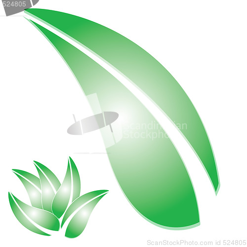 Image of Rasterized Vector Green Leaf