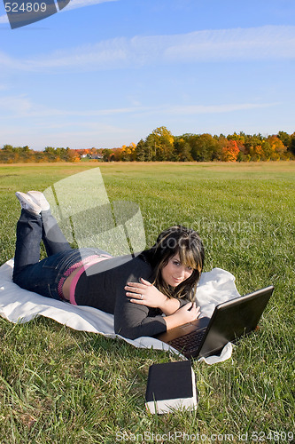 Image of Girl Using A Laptop