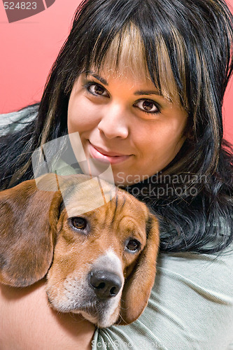 Image of Girl And Her Dog