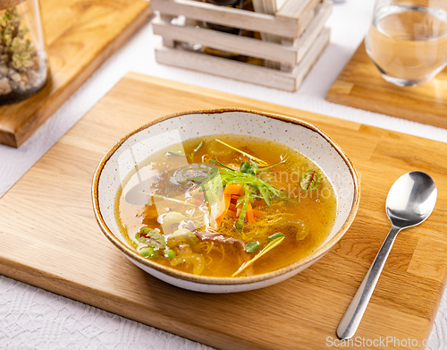 Image of Country style chicken broth soup