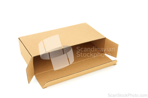 Image of Slimline Brown Cardboard Rectangular Shape Delivery Box