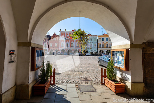 Image of Smetana Square or picturesque Smetanovo namesti. Litomysl, Czech Republic