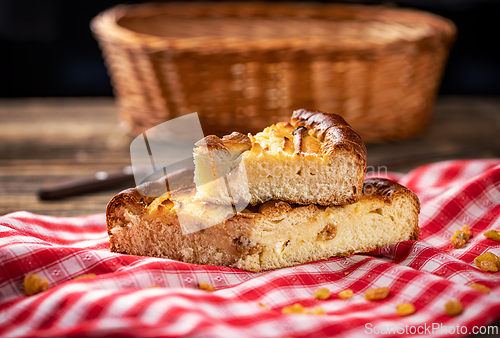 Image of Slice of homemade vanilla cake
