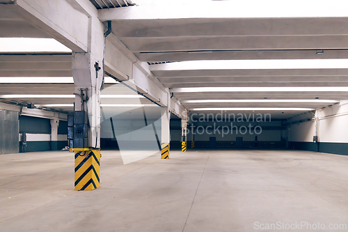 Image of Interior of large empty storehouse