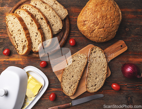 Image of Slices of fresh homemade bread