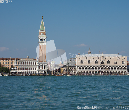 Image of St Mark square seen fron St Mark basin in Venice