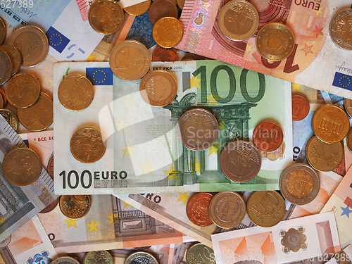 Image of Euro (EUR) notes and coins, European Union (EU)