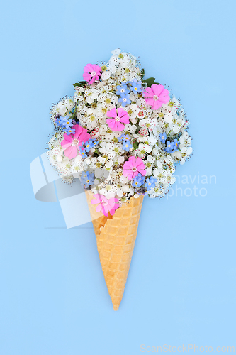 Image of Surreal Spring Flower Ice Cream Cone