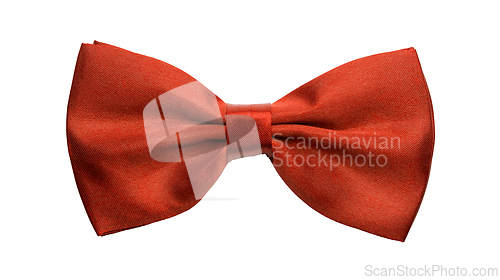 Image of Red satin bow tie, formal dress code necktie accessory