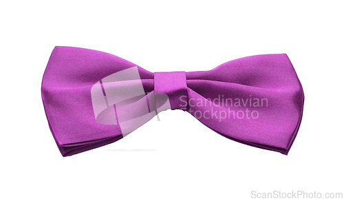 Image of Pink purple satin bow tie, formal dress code necktie accessory