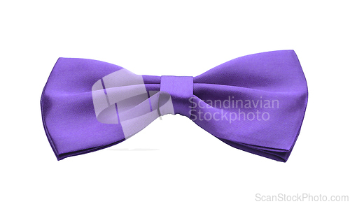 Image of Purple satin bow tie, formal dress code necktie accessory