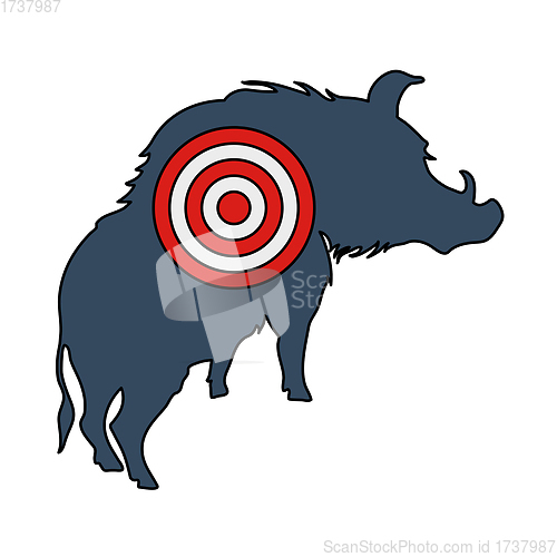 Image of Icon Of Boar Silhouette With Target