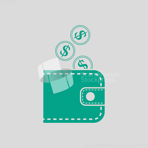 Image of Golden Coins Fall In Purse Icon