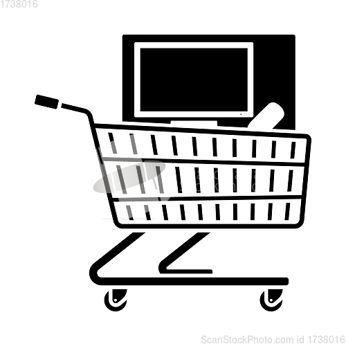 Image of Shopping Cart With PC Icon