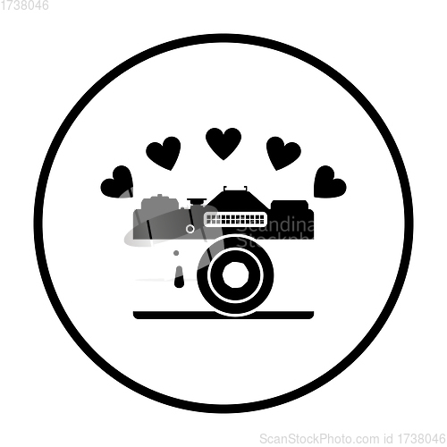 Image of Camera With Hearts Icon