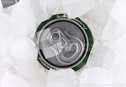Image of Can of beer in ice