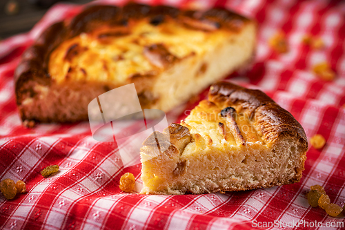 Image of Fresh baked homemade cottage cheese