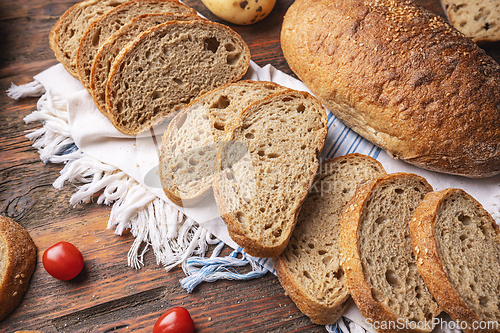 Image of Set of slices rustic bread