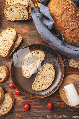 Image of White flour bread slices