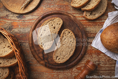Image of Rustic baked bread slices