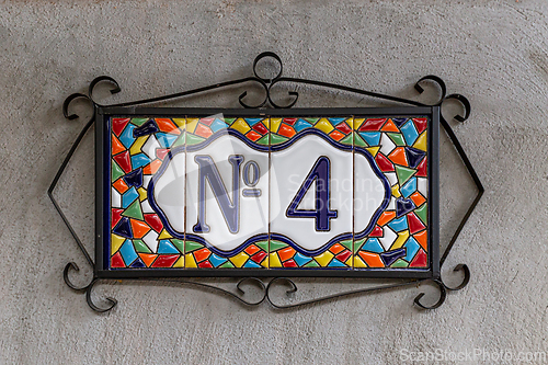 Image of Number 4, four, house number