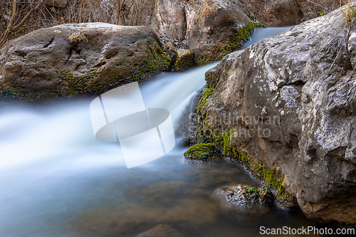 Image of beautiful mountain stream in spring