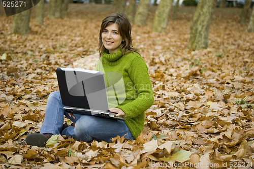 Image of Working with a laptop