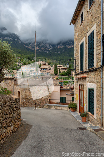 Image of Historic center of town of Deia, Balearic Islands Mallorca Spain.