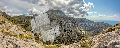 Image of Mirador Coll de Reis, Nudo de Corbata, Serra de Tramuntana mountain Balearic Islands Mallorca Spain.