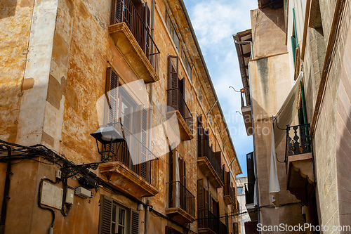 Image of Palma de Mallorca old town, Balearic Islands Spain.