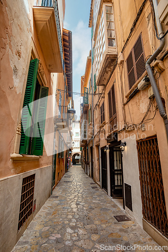 Image of Palma de Mallorca old town, Balearic Islands Spain.