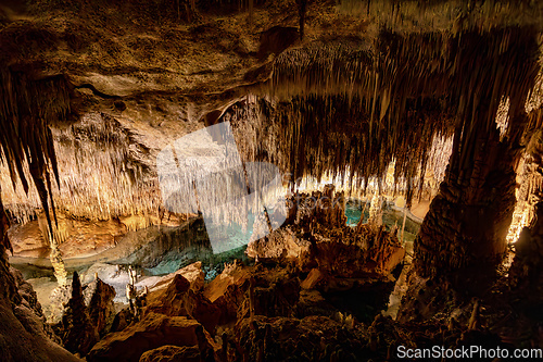 Image of Dragon cave, Coves del Drach, Cuevas del Drach. Porto Cristo. Balearic Islands Mallorca Spain.