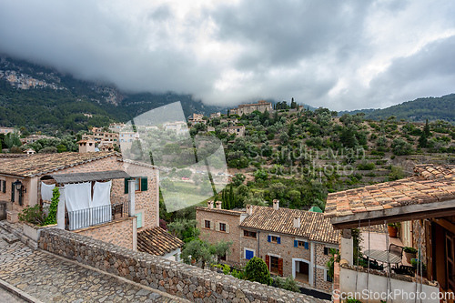 Image of Historic center of town of Deia, Balearic Islands Mallorca Spain.