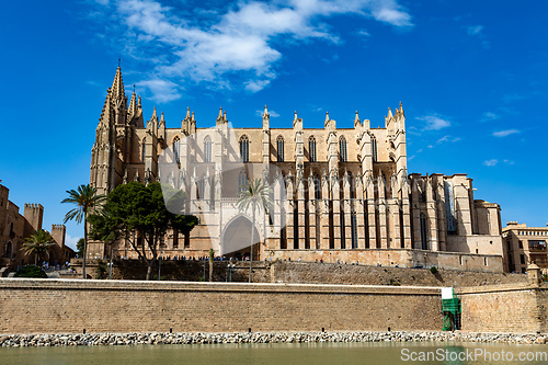 Image of Gothic medieval cathedral La Seu and Royal Palace of La Almudain