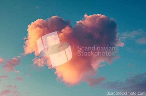 Image of Heart-Shaped Cloud in the Sky