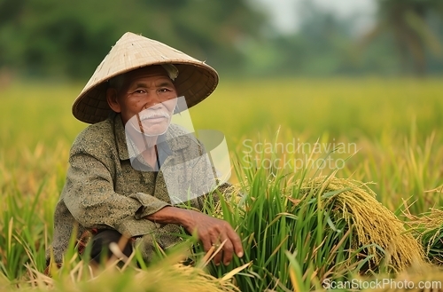 Image of Farmer in the rice fields