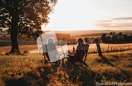 Image of Evening serenity in countryside
