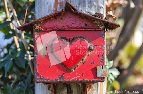Image of Vintage mailbox with love emblem