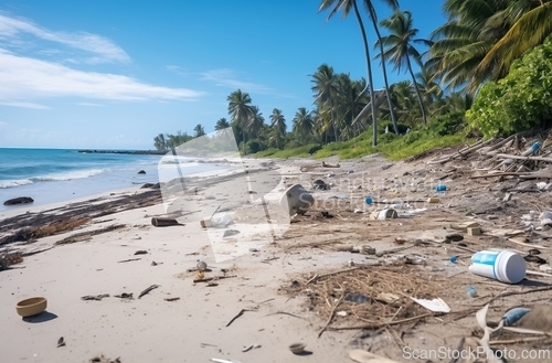 Image of Pollution contrast on tropical beach