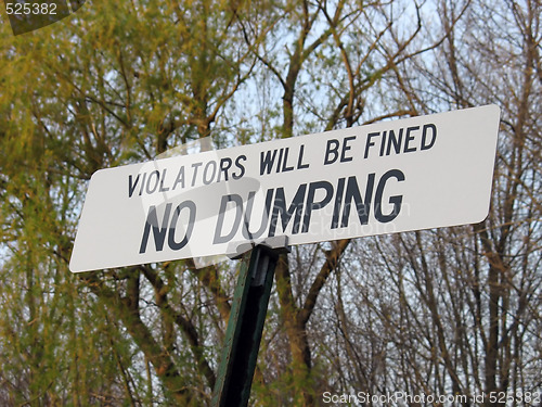 Image of no dumping sign
