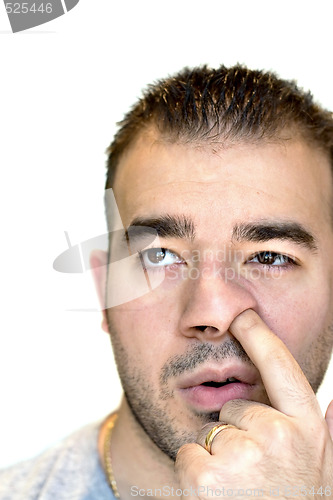 Image of Man Picking His Nose