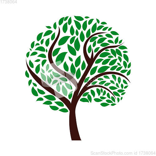 Image of Ecological Tree With Leaves Icon