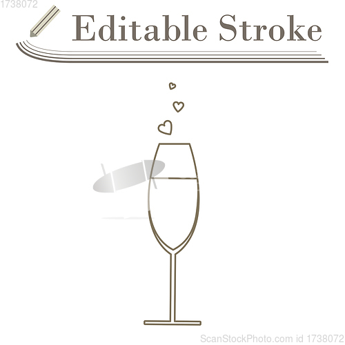 Image of Champagne Glass With Heart Icon