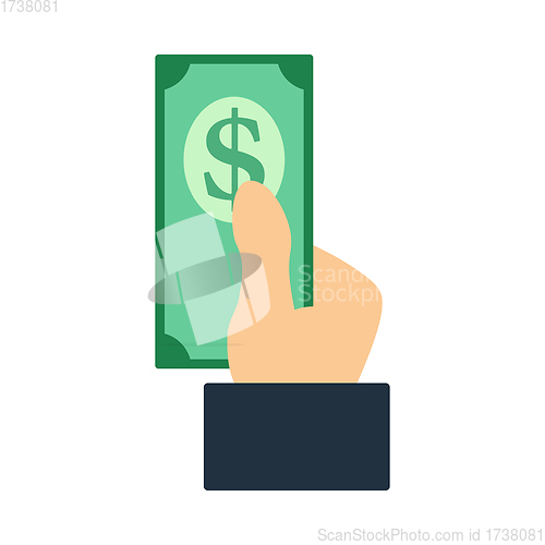 Image of Hand Hold Dollar Banknote Icon