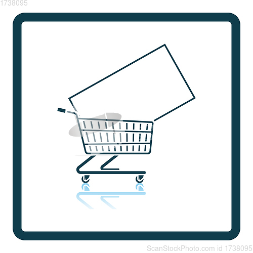 Image of Shopping Cart With TV Icon