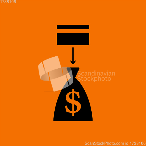 Image of Credit Card With Arrow To Money Bag Icon