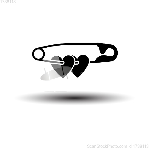 Image of Two Valentines Heart With Pin Icon