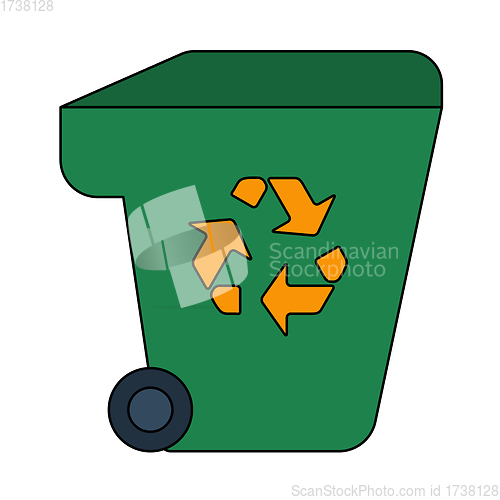 Image of Garbage Container With Recycle Sign Icon
